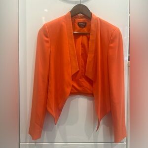 Bebe Neon orange cropped blazer jacket